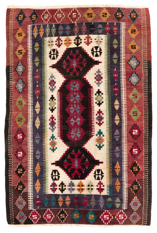 コンヤ オブルク (オブリュク オブルック) キリム Konya Obruk Kilim