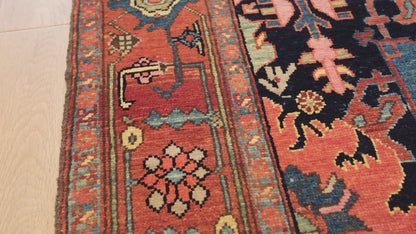 パルメットと花の格子織りラグ - ART00384