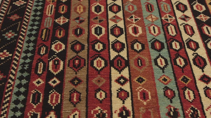 カラバフ縦縞の祈りの絨毯 - ART00033